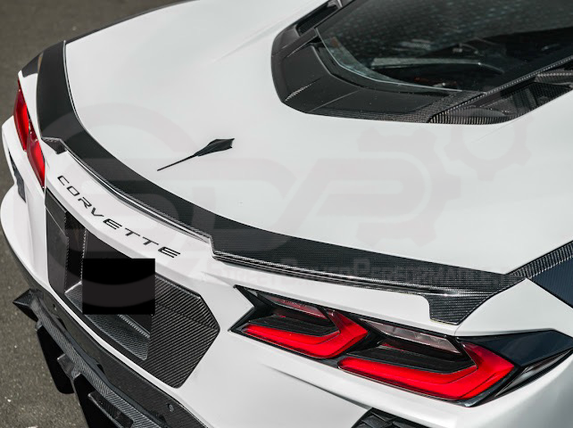 2020-Up Chevrolet Corvette C8 Stingray & Z51 | Carbon Fiber Rear Spoiler Wing Delete Hole Panel Cover